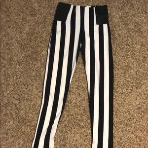 Vertical stripe leggings